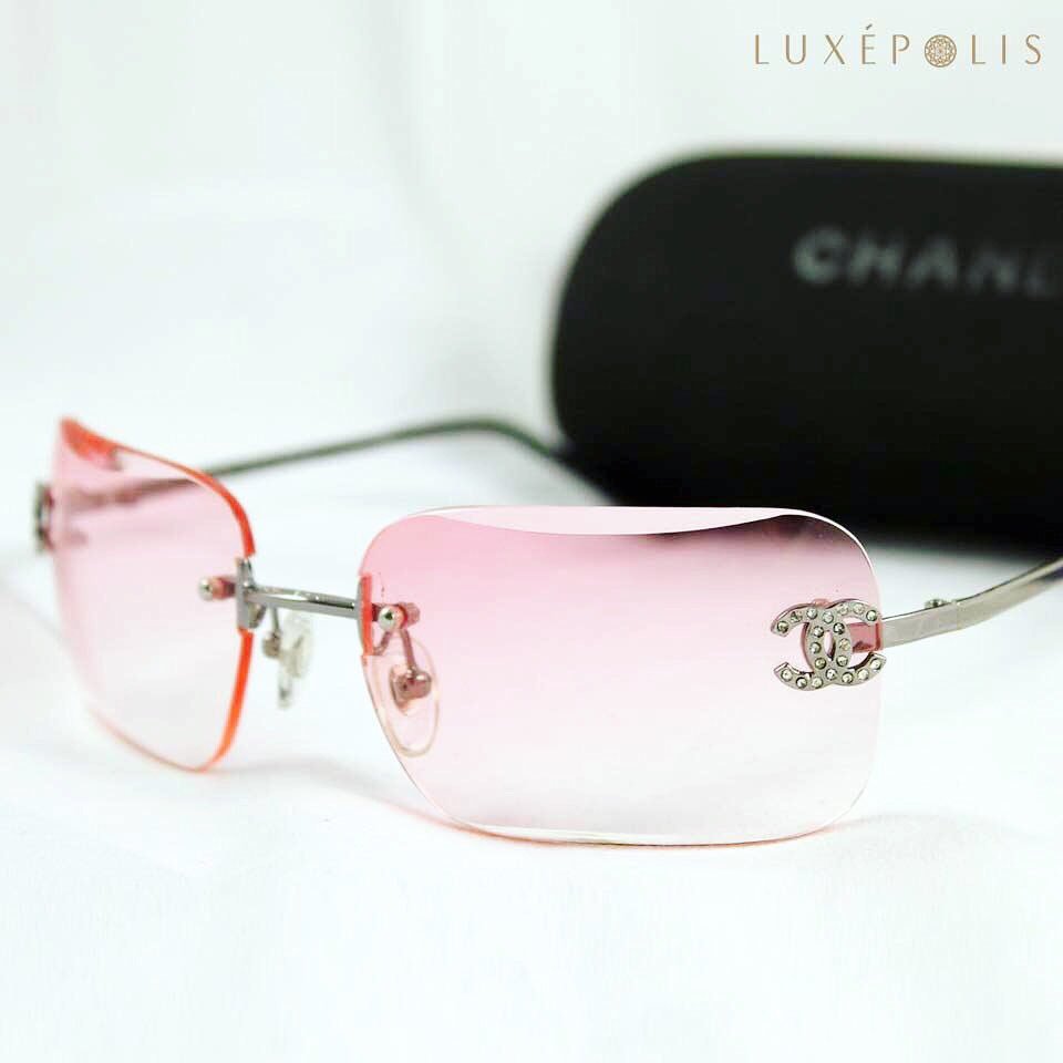Luxepolis on X: These Vintage #Chanel Pink Rimless sunglasses are a  perfect addition to your designer wardrobe and lifestyle!    / X