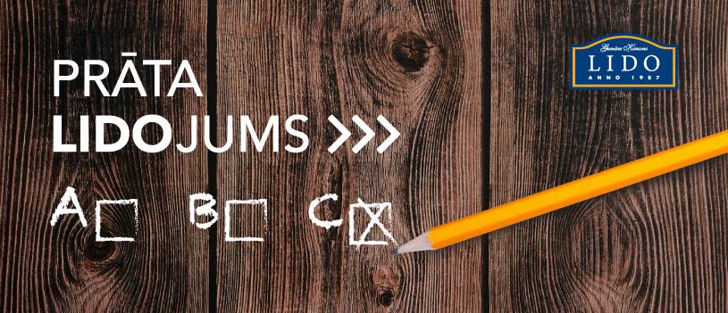 Šovakar plkst. 18.00 LIDO Atpūtas centrā aicinām uz prāta spēlēm - izaicini sevi! Pasākuma aprakstu skaties te: bit.ly/2q47wMB.
😀🙃🤔