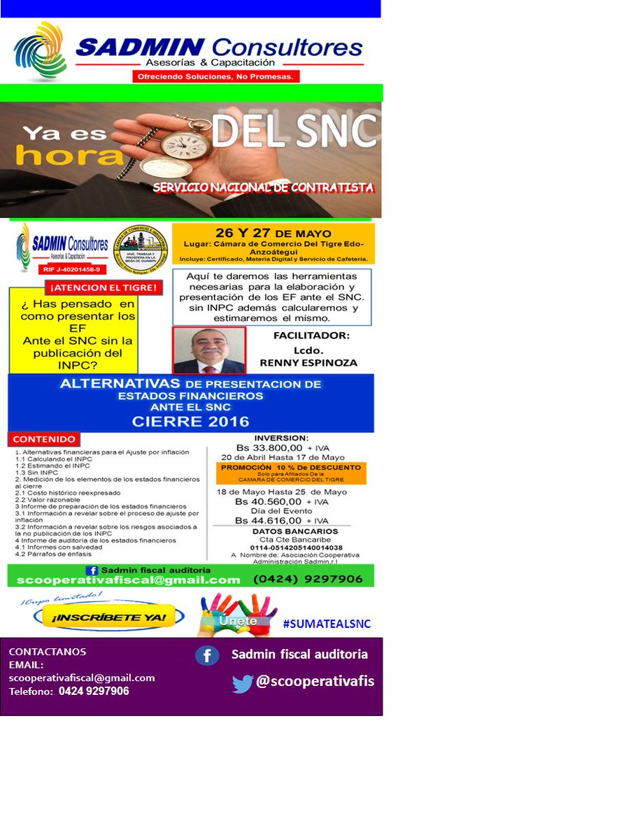 SCOOPERATIVAFIS's tweet image. ¡Atencion el Tigre! Ya es la Hora de Presentar los EF ante el SNC