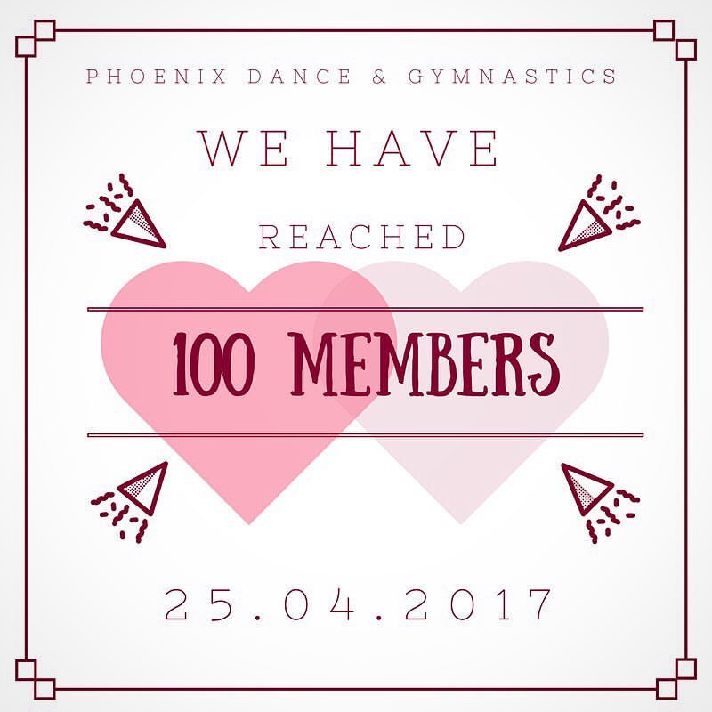 We officially have 100 Members <a href="/phoenixdgc/">Phoenix Dance & Gym</a> 🙌🏻🎉💞