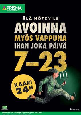 Nyt voi vappua viettää rauhassa ja huolella. Ei tarvitse hötkyillä. HOK-Elannon Prismat auki joka päivä 7-23 koko vapun! #prisma #vappu