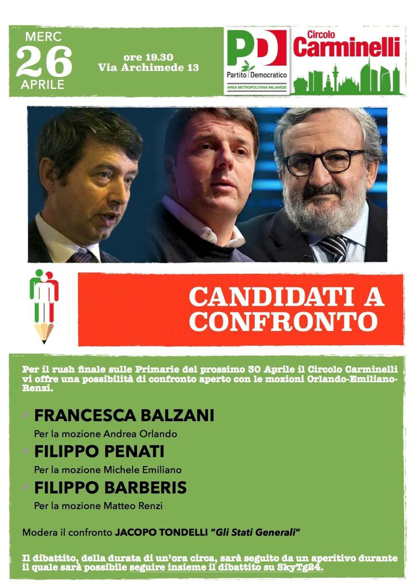 Balzani_F's tweet photo. Ci vediamo stasera al Circolo Pd Carminelli #AndreaOrlandosp https://t.co/oyw73qQN49