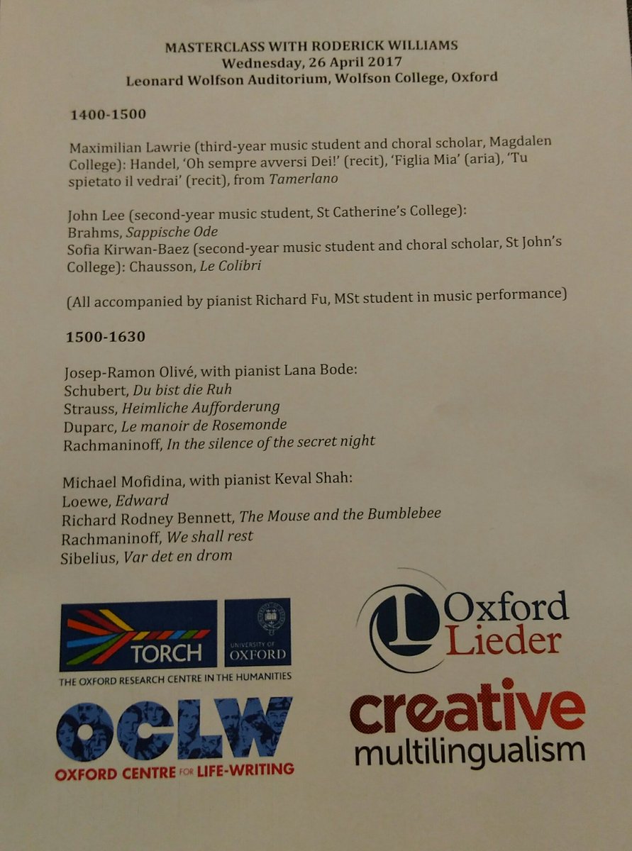 @Sviceridor masterclass w students from <a href="/OxMusicFaculty/">Faculty of Music</a> Max Lawrie, John Lee, Sofia Kirwan-Baez <a href="/OxfordSongNet/">Oxford Song Network</a> @OxfordLieder <a href="/OxLifeWriting/">Oxford Life-Writing</a>