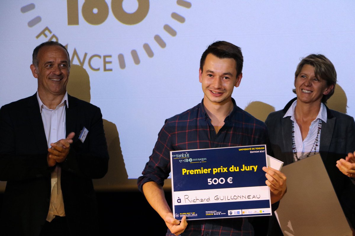 univtoulon's tweet photo. Le gagnant du concours local à l'#UnivToulon de #MT180 est Richard Guillonneau, Laboratoire #MAPIEM @mapiemlab Bravo à lui ! https://t.co/KrGbFbm4P9