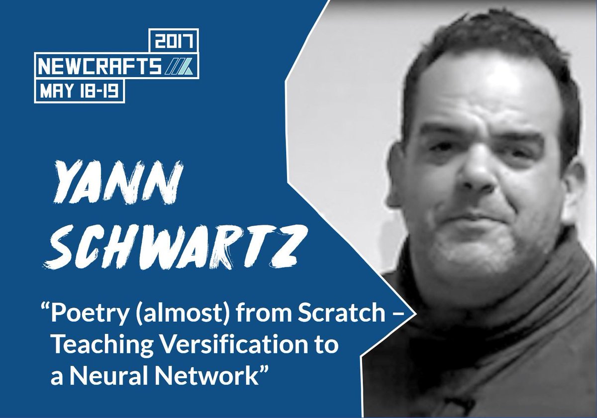 ncraftsConf's tweet photo. Teach poetry to computers w/ @abolibibelot at #ncrafts ! #machineLearning #neuralNetworks #naturalLangProcessing https://t.co/egjGY0ddqC https://t.co/9OLdGzC41b
