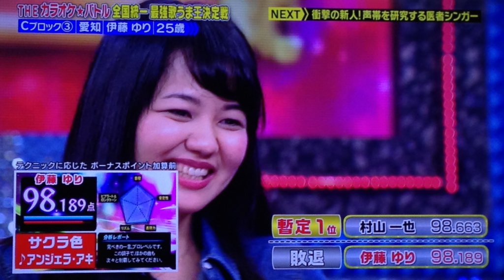 のら A Twitter うわぁあああああ 伊藤ゆりさんが予選敗退してしまった カラオケバトル T Co S2n2lkpaug Twitter