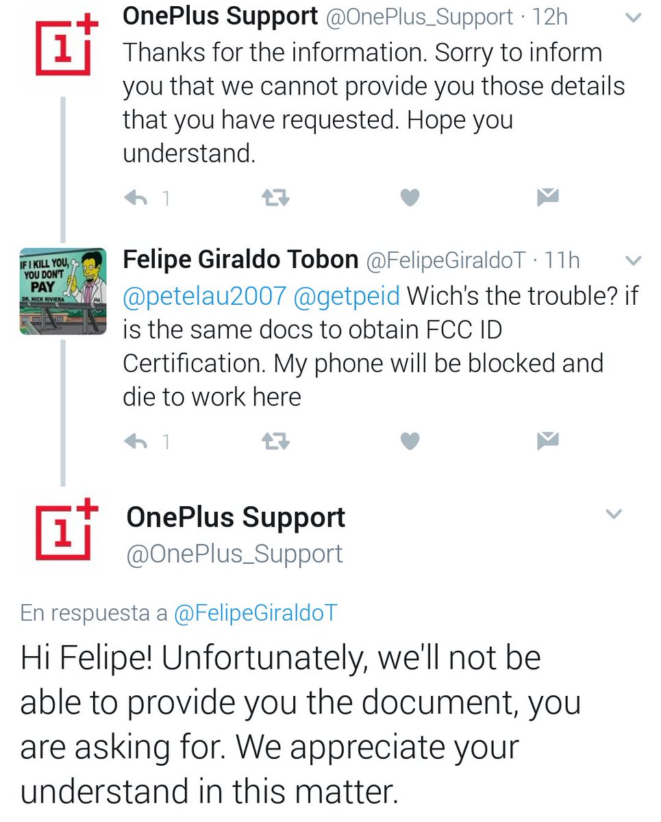FelipeGiraldoT's tweet image. #oneplus greats devices poor customer service #oneplussupport. Before buy it think twice. @OnePlus_Support @petelau2007 @getpeid