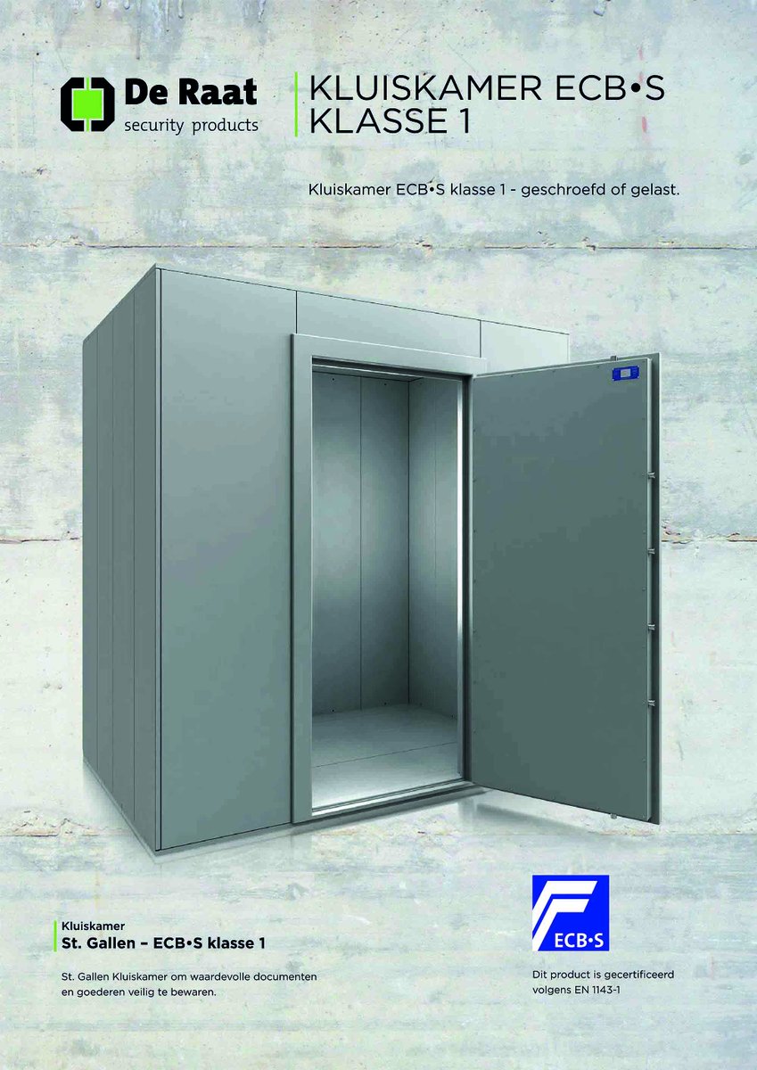 De St. Gallen kluisruimte folder is binnen! 
Door het modulaire concept kunt u elke ruimte om bouwen tot kluisruimte of beveiligde ruimte!