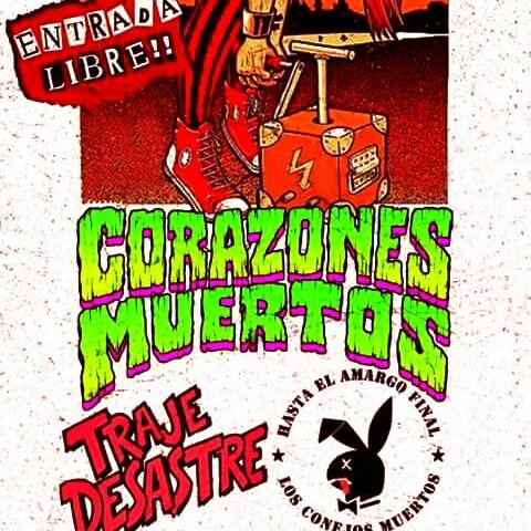 TrajeDesastreOk's tweet photo. #Miércoles 3 de mayo GRATIS #TrajeDesastre #ConejosMuertos y #CorazonesMuertos en #BarRodney de Chacarita! 20hs https://t.co/YJvupOT5wC
