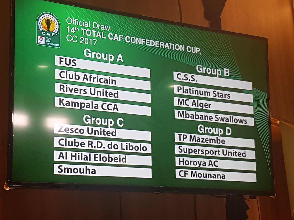 نتائج قرعة دوري المجموعات لكأس الكونفيدرالية ورابطة الأبطال افريقية C-VyjJTXoAAi7UX