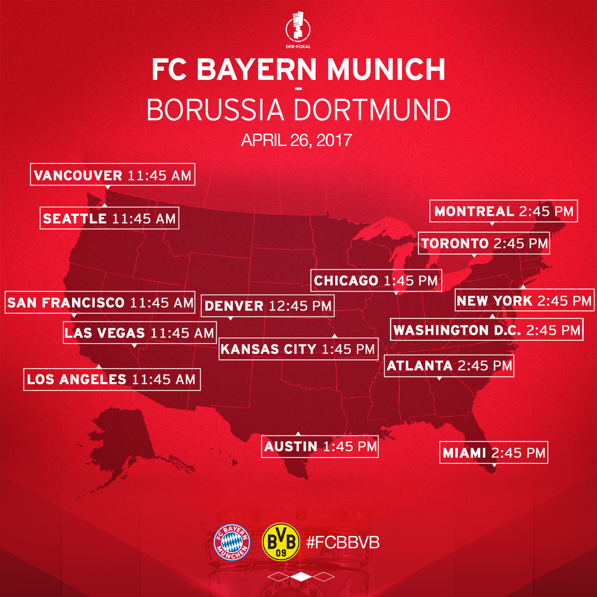 FCBayernUS's tweet photo. 🏆 #FCBBVB
📅 April 26
🕝 2:45 PM ET
📺 @espn 2 and @ESPNDeportes https://t.co/nMrLnVRZ4z