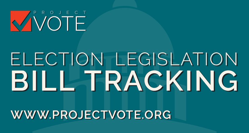 ProjectVote's tweet image. Lawmakers are proposing laws that affect our access to the ballot. Keep track with us: bit.ly/2qbWZ10 #billtrack