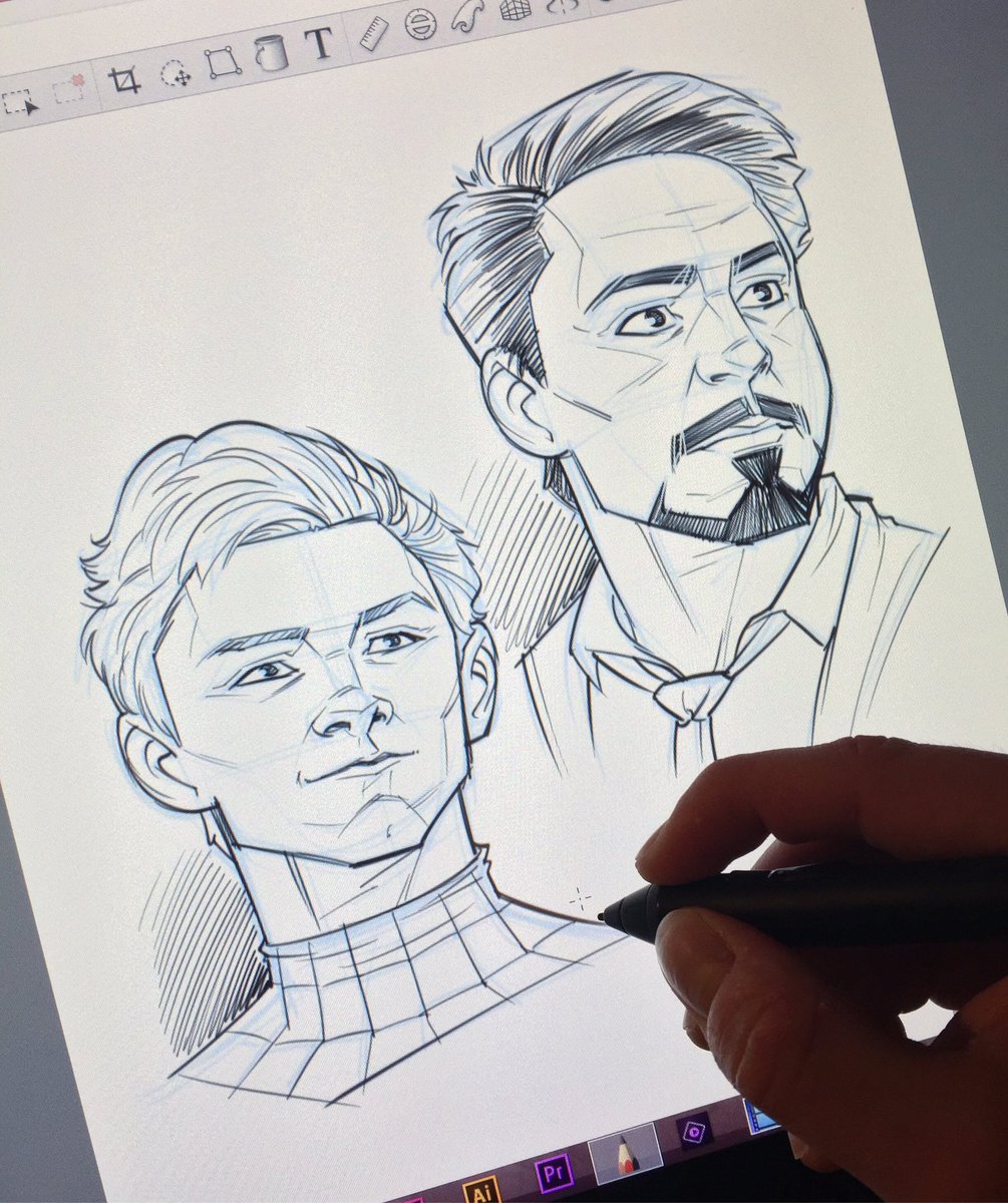Kyle Petchock Art on Twitter: "Warm-up sketch of Peter Parker & Tony