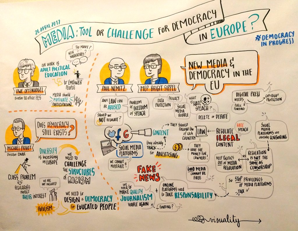 ValenCinna's tweet image. Media: tool or challenge for democracy in Europe? #democracyinprogress @ENAREurope @FESonline