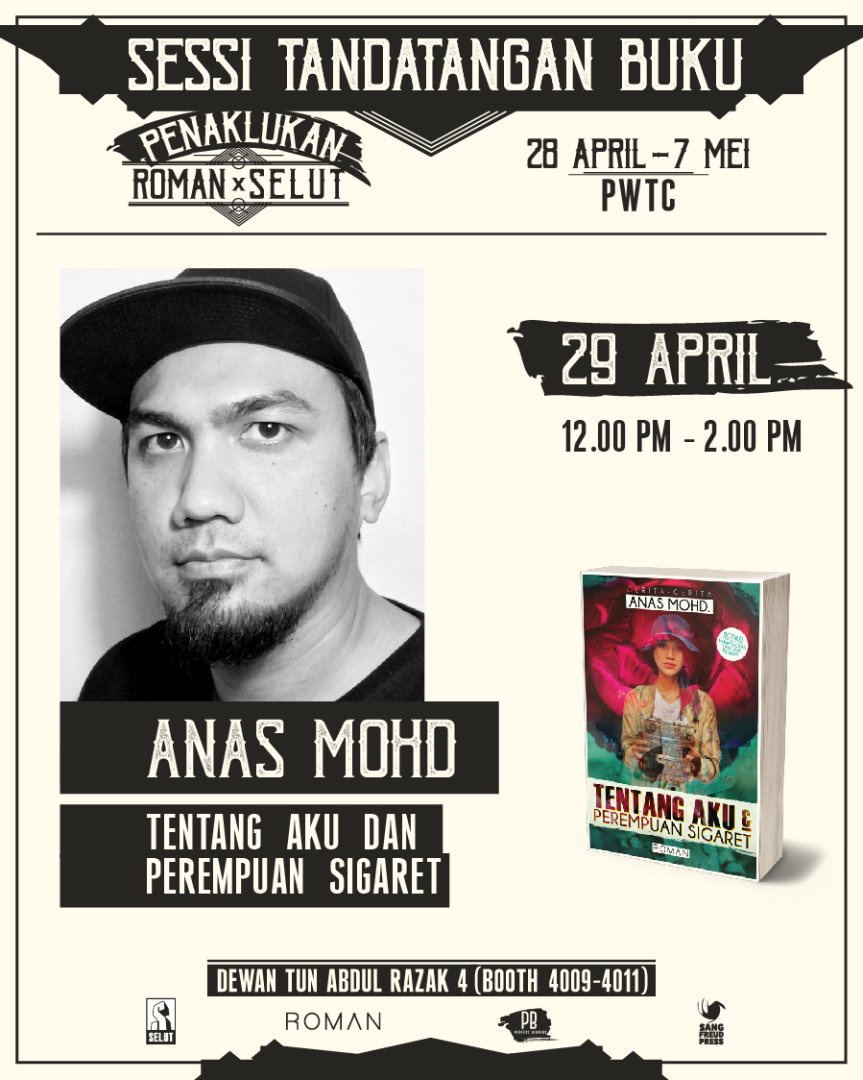 aloyparadoks's tweet photo. AWAS!!! 4 lelaki ini akan lepak di booth PENAKLUKAN ROMAN x SELUT. Dan ada antara mereka yang liar. #RomanBuku #SelutPress. https://t.co/RpK4k2yJi8