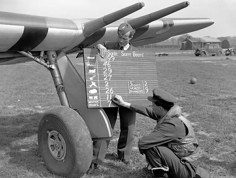 Royal Air Force’s 56 Squadron updates its scoreboard.