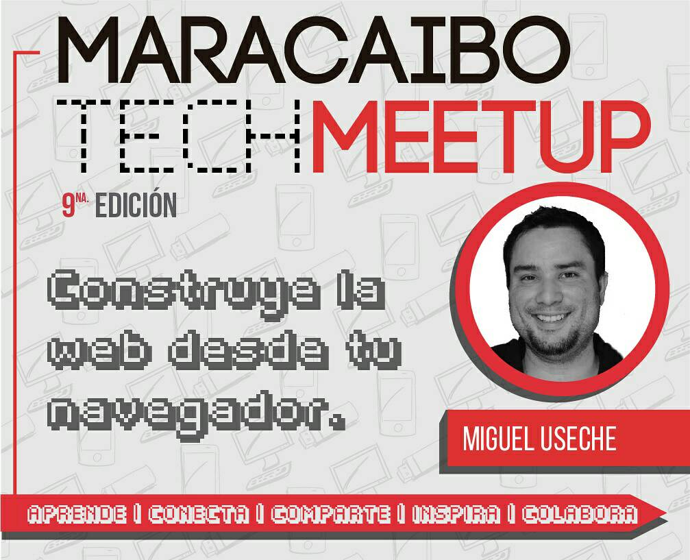 thetechmeetup's tweet photo. Este 06 de Mayo en la 9na edición del #McboTechMeetUp Miguel Useche dictará la ponencia "Construye la web desde tu navegador"
¿Asistirás? https://t.co/3wEaVCG9zo