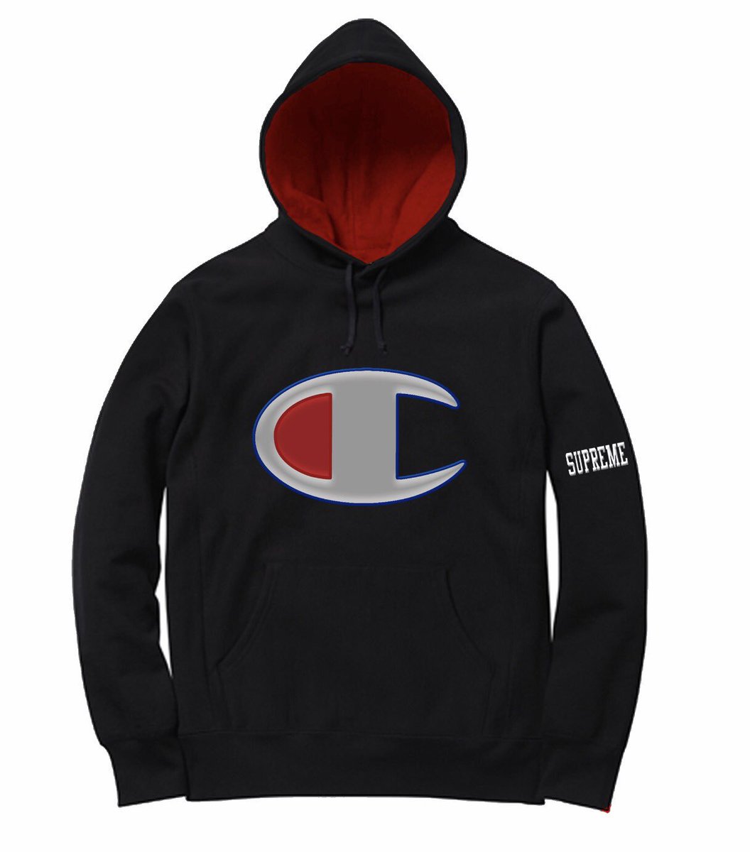 DropsByJay on Twitter: "Unseen Supreme/Champion Satin Logo Hooded