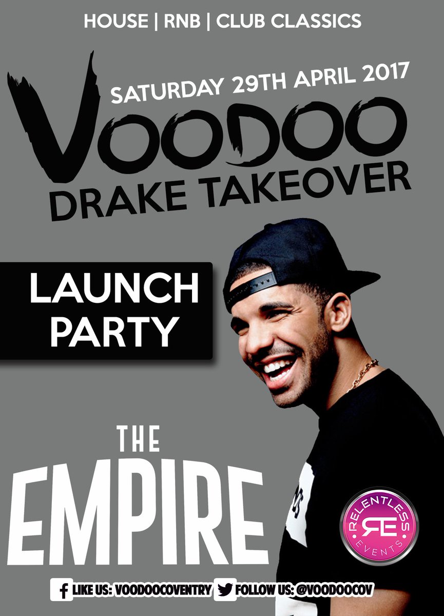 Voodoo_Cov's tweet image. Who's coming down to our HUGE launch of #Voodoo @CoventryEmpire #DrakeTakeover #Coventry #Saturday #RnB #House #ClubClassics