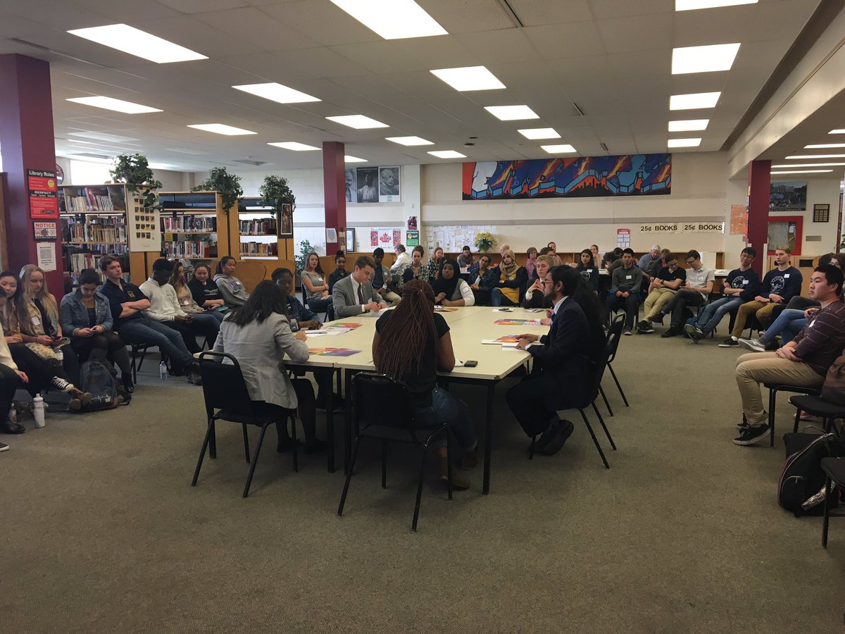 OCDSB_Students's tweet photo. Student Trustee Candidates participate in a "Leaderless activity" discussing a hypothetical sixth pillar of the @OCDSB Strategic Plan! https://t.co/kcivUCgI7t