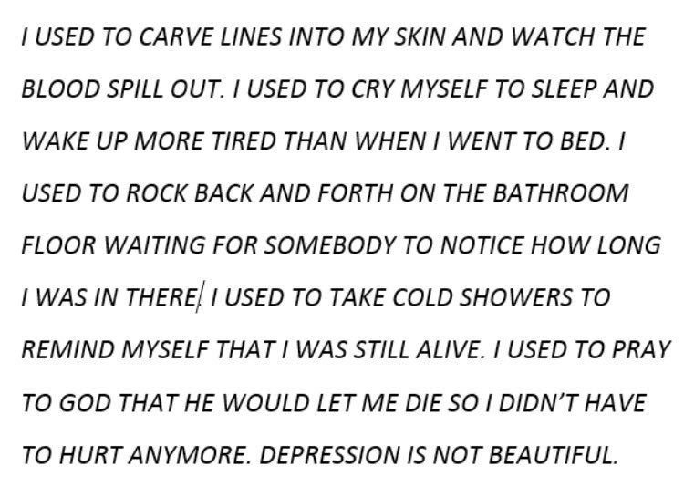 losingxhope's tweet image. depression is not beautiful..