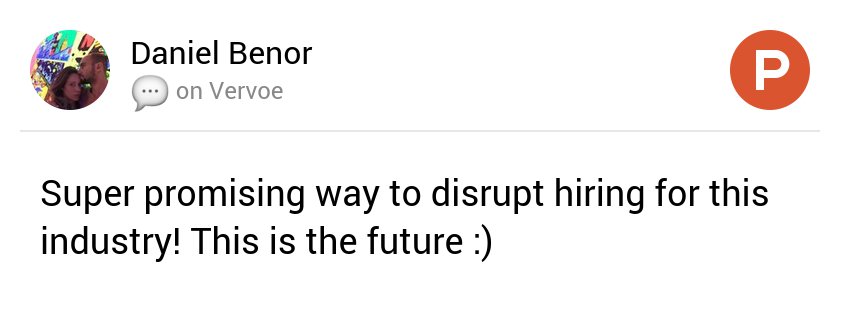 OmerMolad's tweet image. Daniel Benor&apos;s thoughts on Vervoe on @ProductHunt producthunt.com/posts/vervoe#c… #hiring #automatedinterviews #inboundhiring #recruiting #launch