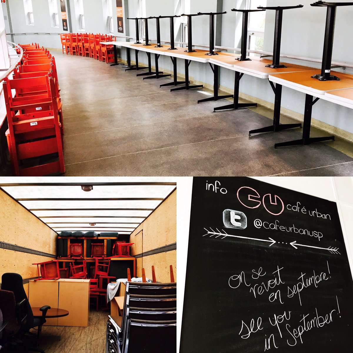 On se transforme! Café urban sera fermé pour l'été!
🌱👷🏽‍♀️
Renos revving up here! There go our favourite red chairs!