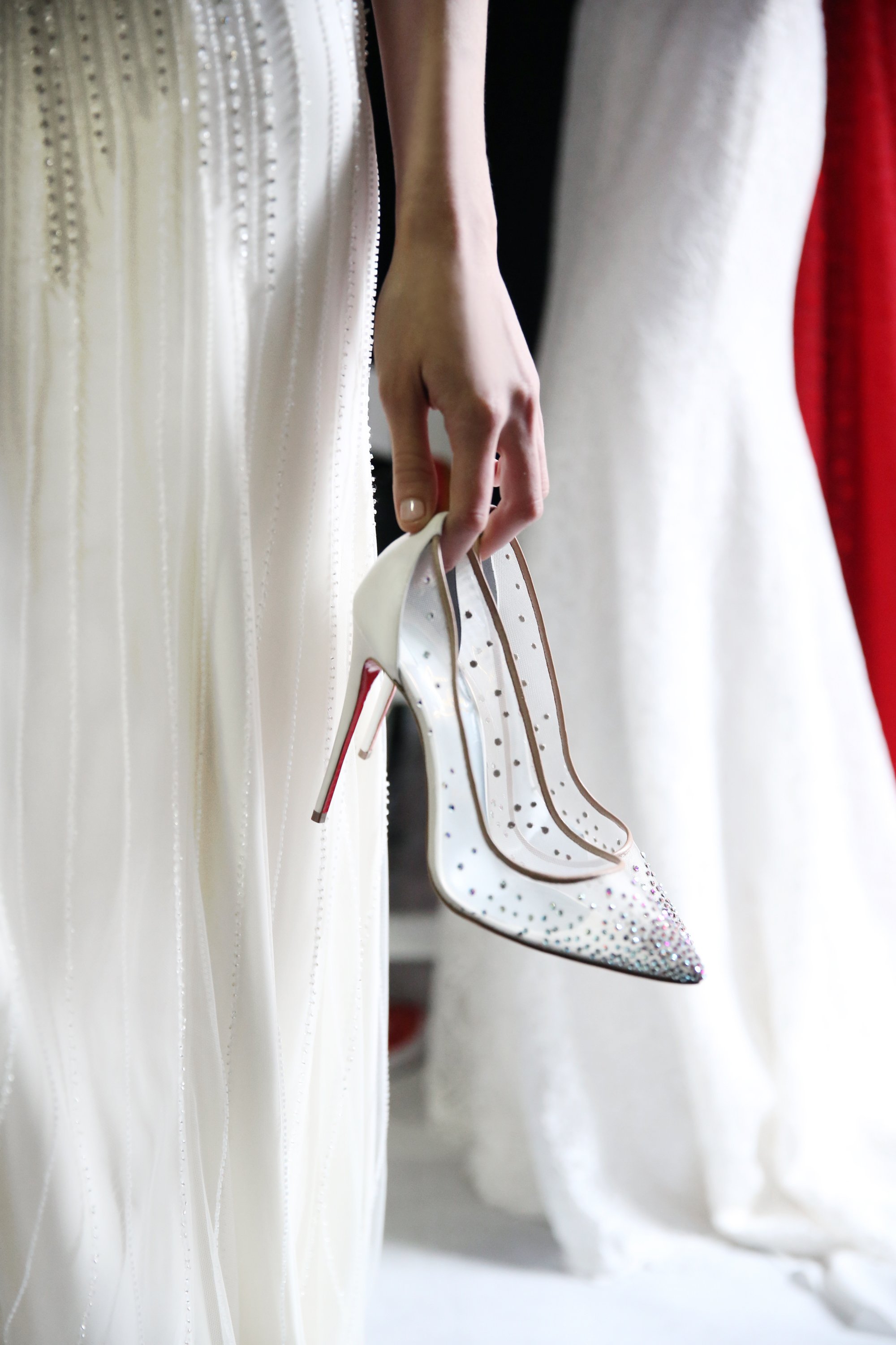 Christian Louboutin on X: Christian Louboutin Follies Strass and Neoalto  accompanied @JennyPackham's fairy tale brides down the catwalk.  #bridalmarket  / X