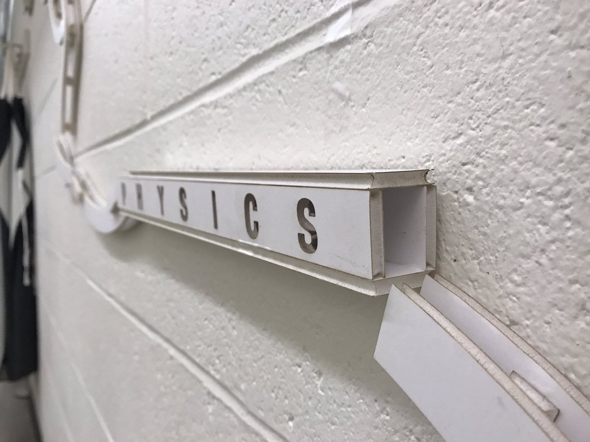 dsegesdy's tweet photo. When your Ss really start to collaborate on a class project. #PBL @PomfretSchool #rollercoaster #lasercut https://t.co/puSI1ZGve7