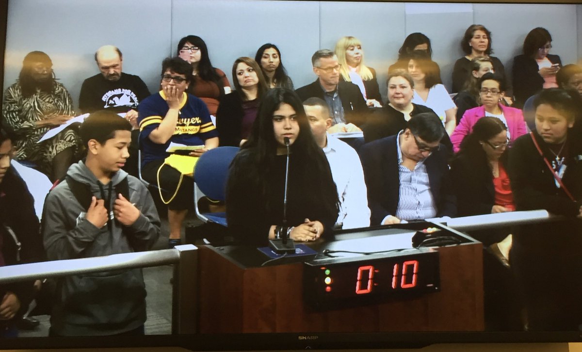 Generation__All's tweet photo. Students &amp; parents from Saucedo school speaking up for removed special ed teacher #sarahChambers  "she impacts their lives" #cpsboard https://t.co/1KPscWlDOQ