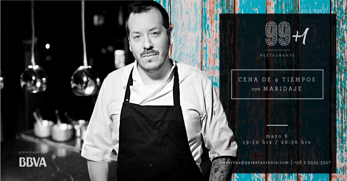 Interesante actividad la de <a href="/99restaurante/">99restaurante</a> + 1. Próximo sábado 6 de mayo con la presencia de Gonzalo, chef de <a href="/arambururesto/">aramburu restaurant</a>. $65.000 p/p