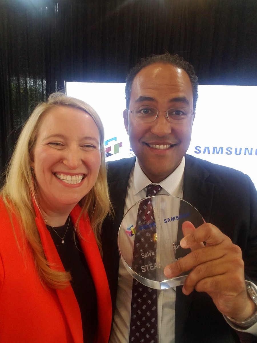 tech_tarheel's tweet photo. So excited (can't you tell?) to honor @HurdOnTheHill as a Samsung STEAM Champion!!!  Congrats and thank you for your work!!  #samsungsolve https://t.co/ZFNGrj4x6Z
