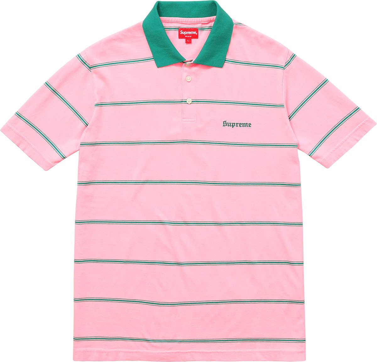 supreme pink and yellow striped shirt
