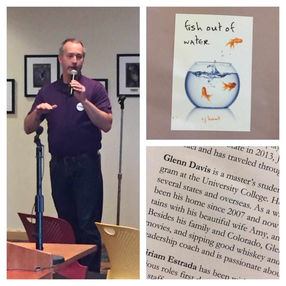 Way to go, Glenn Davis (Leadership student)! Participant in the <a href="/DU_StoryCorps/">Fish Out of Water</a> Fish Out of Water Story Sharing Event. #GotStories