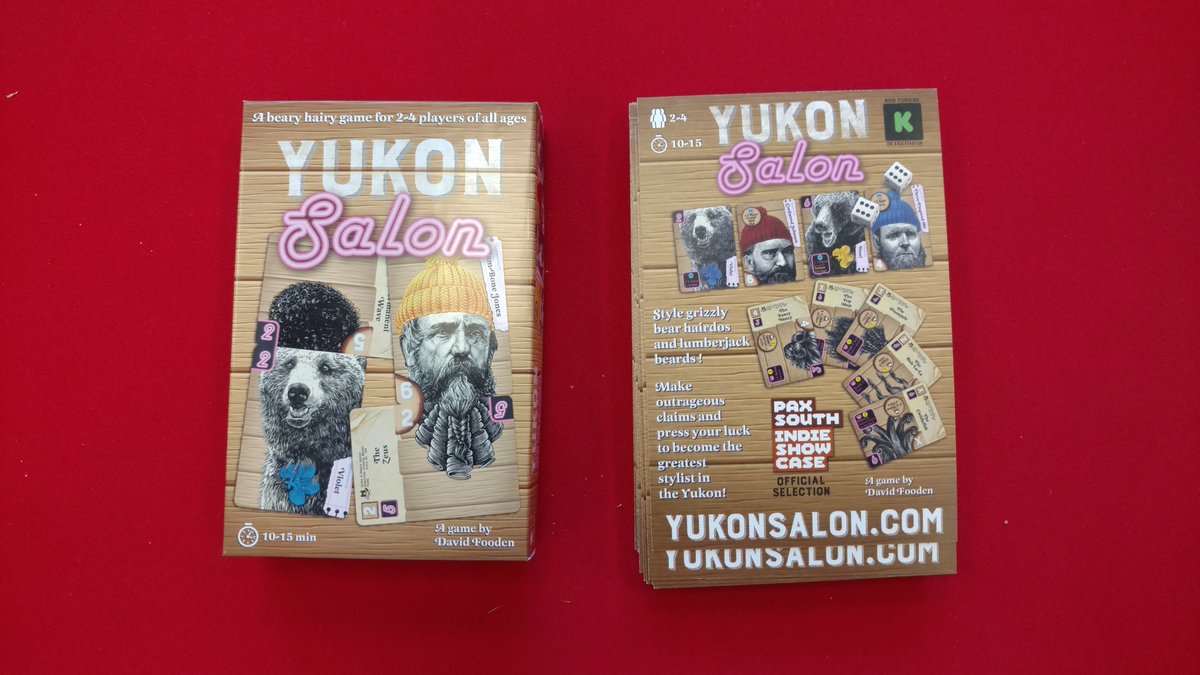 QCBfun's tweet image. Check out the pre-production copy of Yukon Salon we just got in!  Come play it Saturday at our game day marathon for ITTD! #QCBfun #ITTD2017