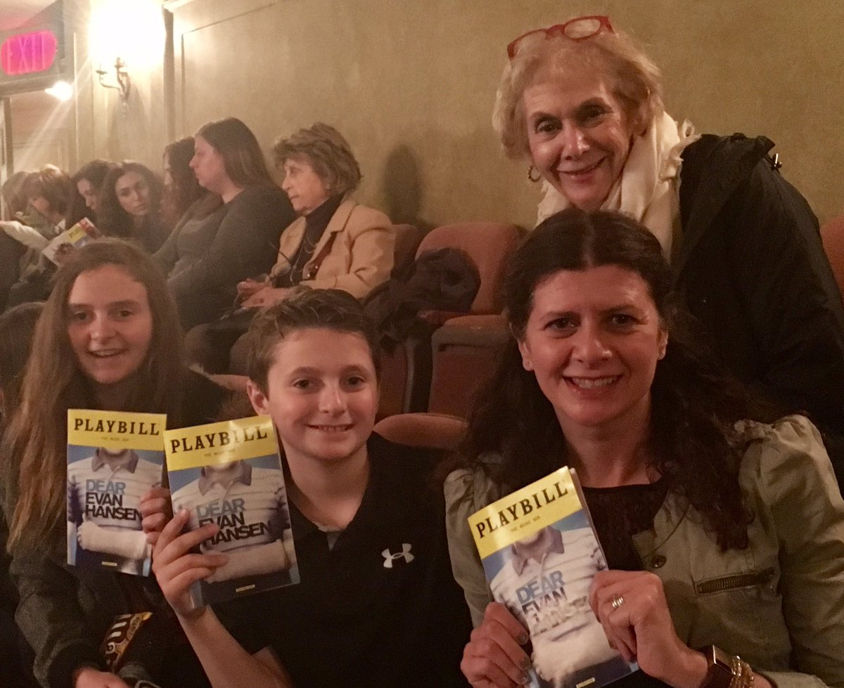 Before the catharsis. Amazing!!! Three generations of fans. Perfect excuse to skip school. #wordsfail #benplatt #DearEvanHansen