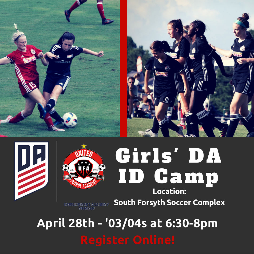 Reminder: Girls' DA ID Camp for 2003s and 2004s is this Friday, 4/28. Register Here: ow.ly/vyxn30bczdp