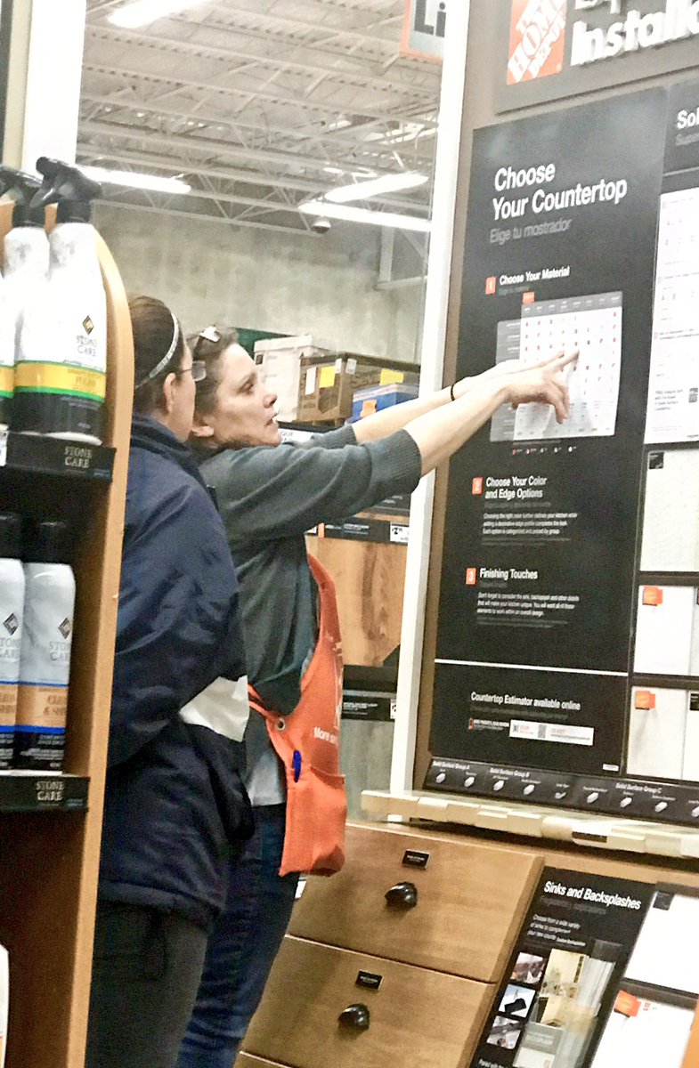 timmmiguel's tweet photo. Beverly, Appliance Specialist, helping a customer decide between two counter top surfaces.Superior customer service! @rwlesieur @corelli189 https://t.co/dyEprQpNp6