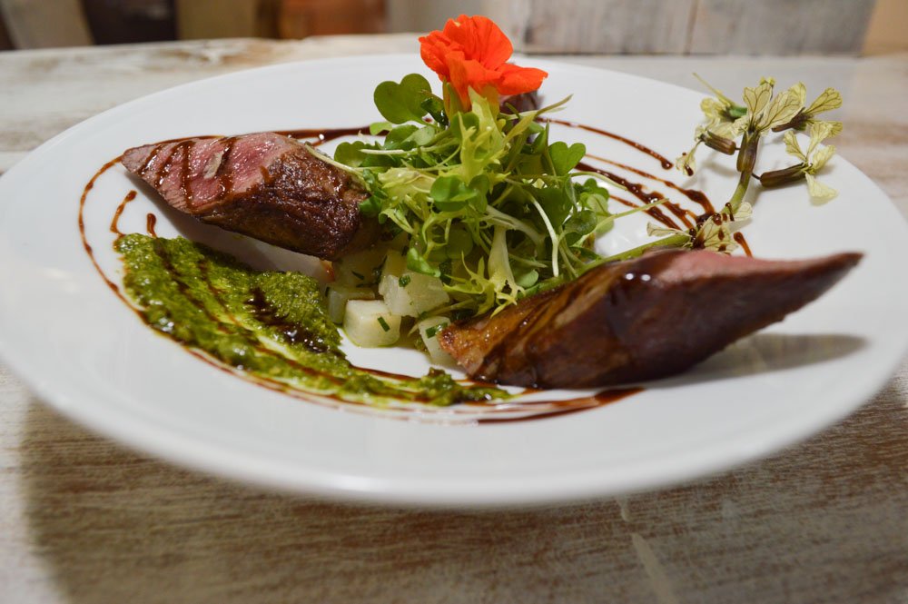 LibraryKitchen's tweet image. Bite Into This// Rosemary Sea Salt Roasted Lamb Tenderloin, Turnip Salad, Arugula-Sunflower Seed Pesto and Pickled Fiddlehead Ferns.