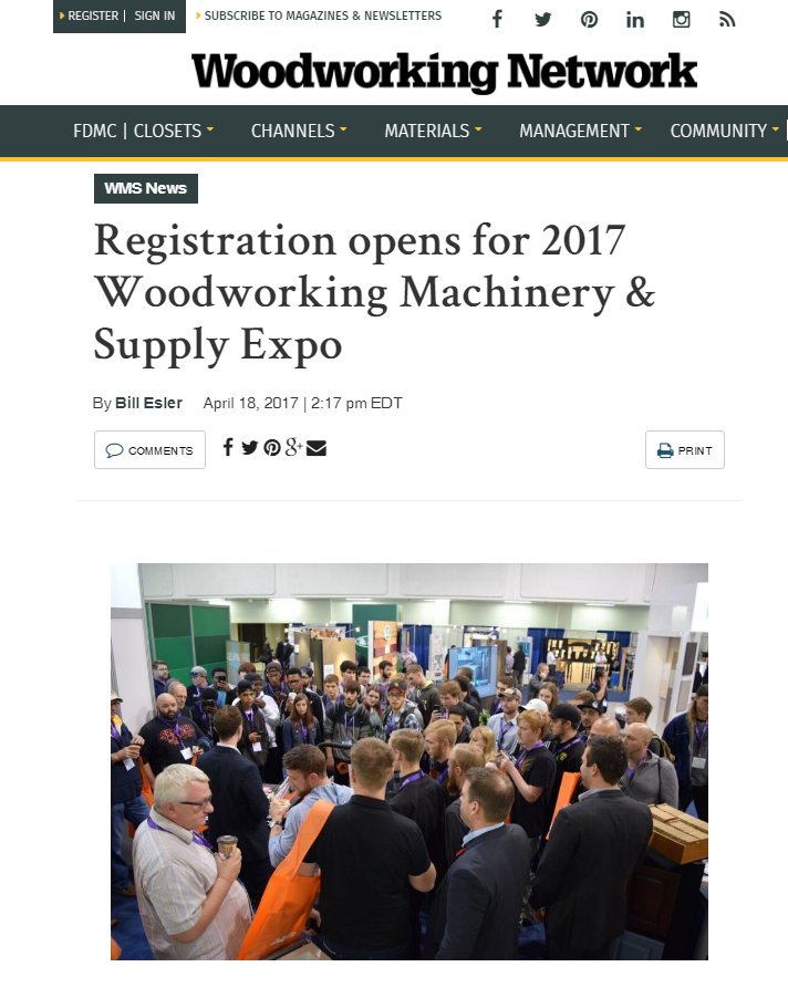 Open up the latest newsletter from <a href="/WoodworkingBiz/">Woodworking Network</a> and who should we see in the cover photo, but <a href="/EnnsCabinetry/">Enns Cabinetry Inc.</a> &amp; <a href="/wurthmcfaddens/">McFadden's</a>! #WMS17