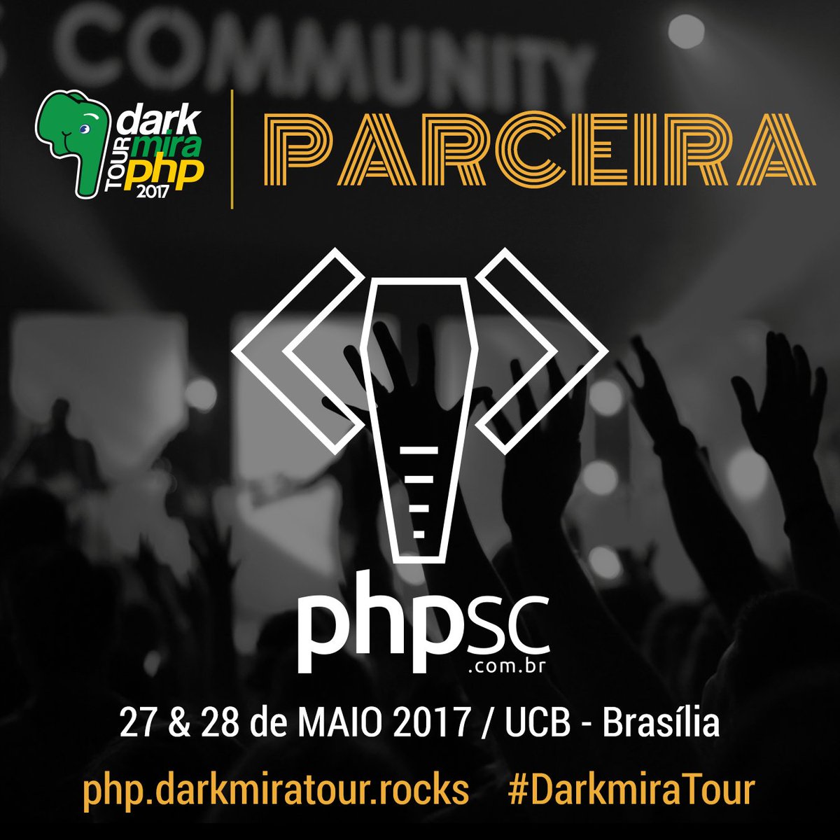 PHP_SC's tweet image. O 2° lote do #DarkmiraTour PHP 2017 esta acanbando. Você do #PHPSC tem desconto especial de 20%! Super evento de PHP de alto nivel.