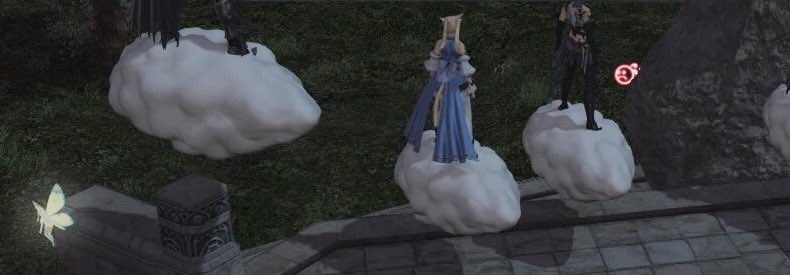 SafiiCat's tweet photo. Cloud mounts take a moment to get their full animation going... #FFXIV #cumulusmount #flyingcumulus https://t.co/ZwXoWwjo3H