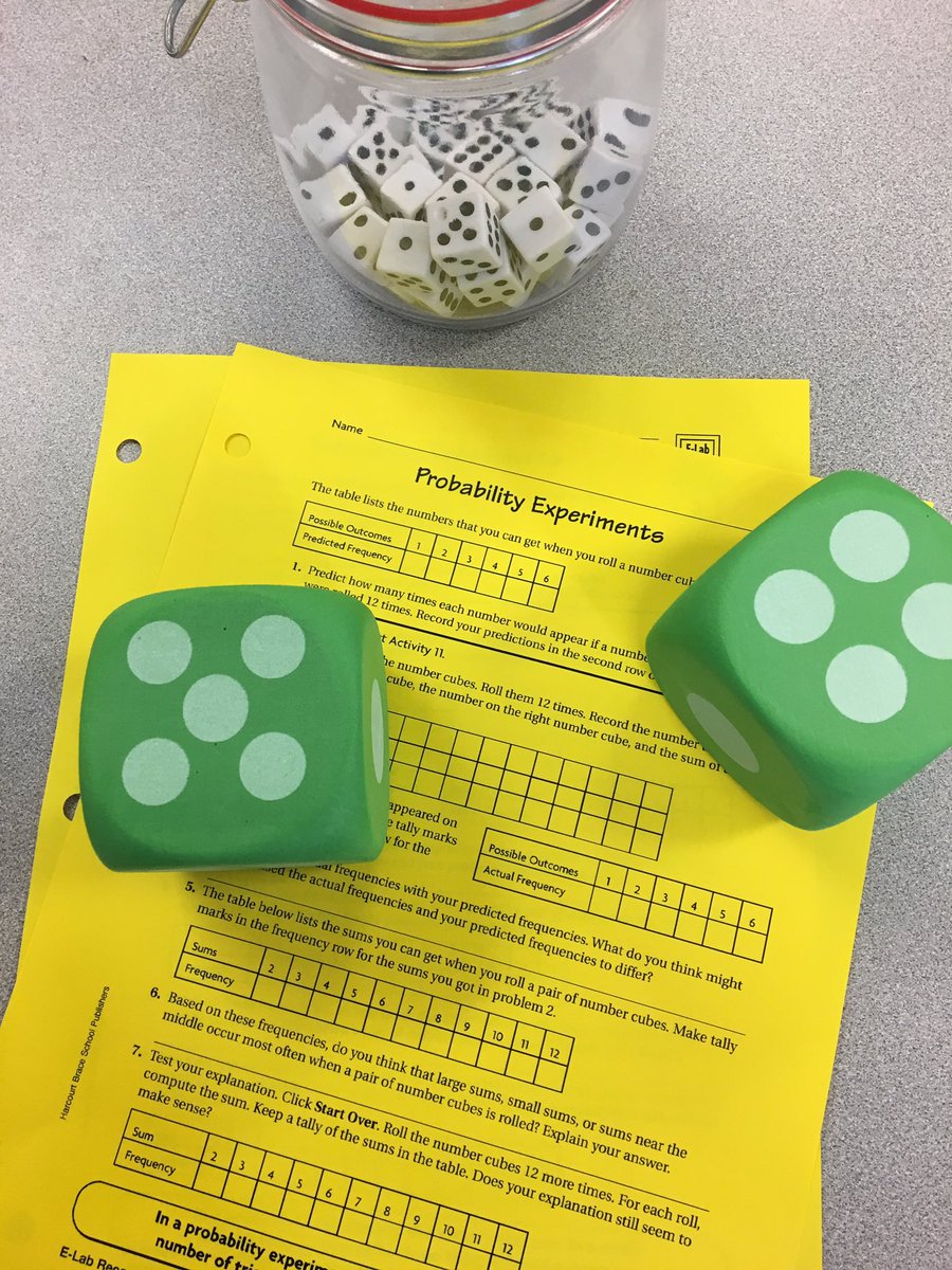 andreas_monica's tweet image. #Probability #experiments in #Math5 today; my #students love playing with #dice @SchoolBurdett