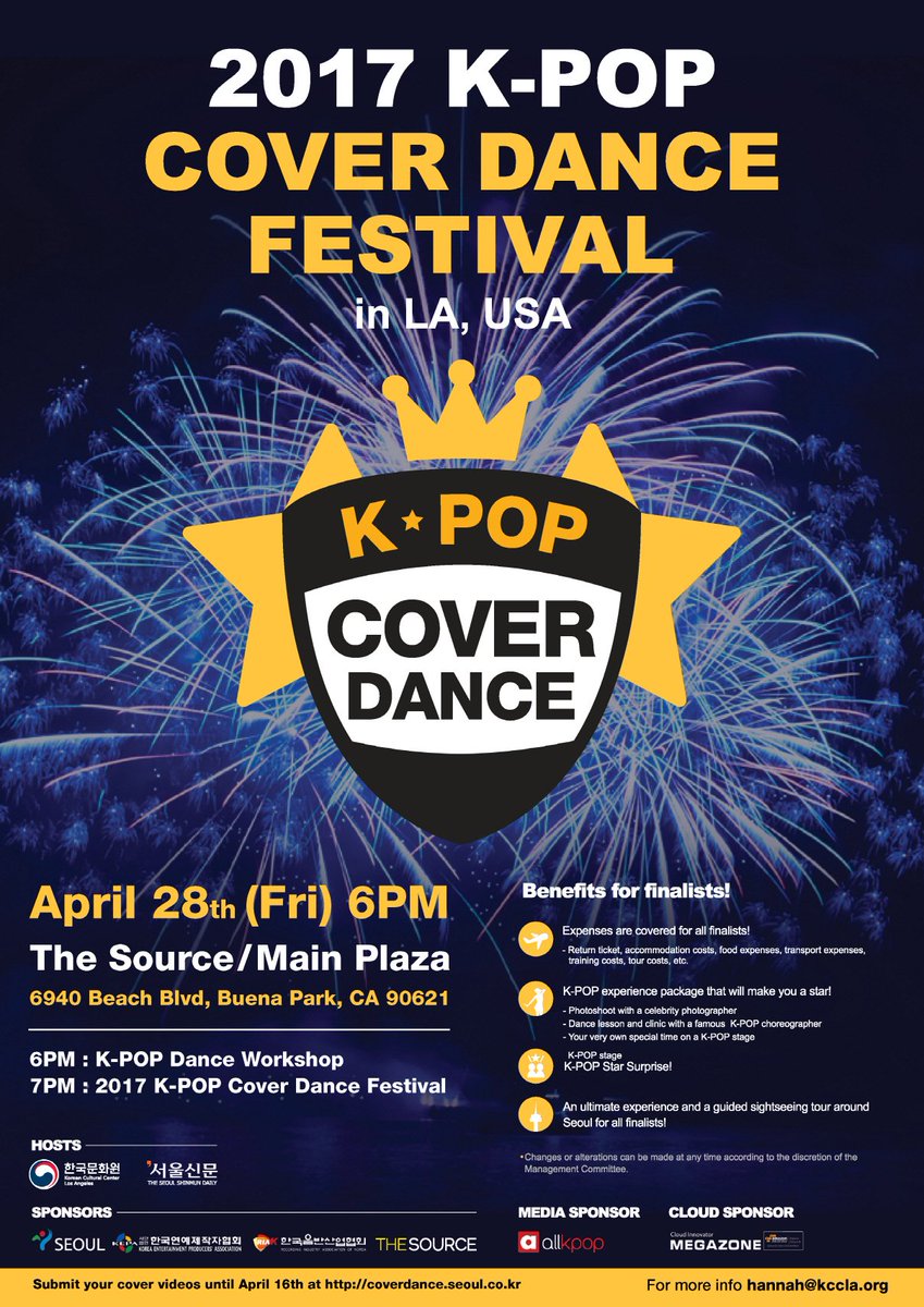 Get ready for the 2017 K-pop Cover Dance Festival this Fri (04/28/17)! Drop by from 6PM to learn kpop moves and cheer on talented groups!