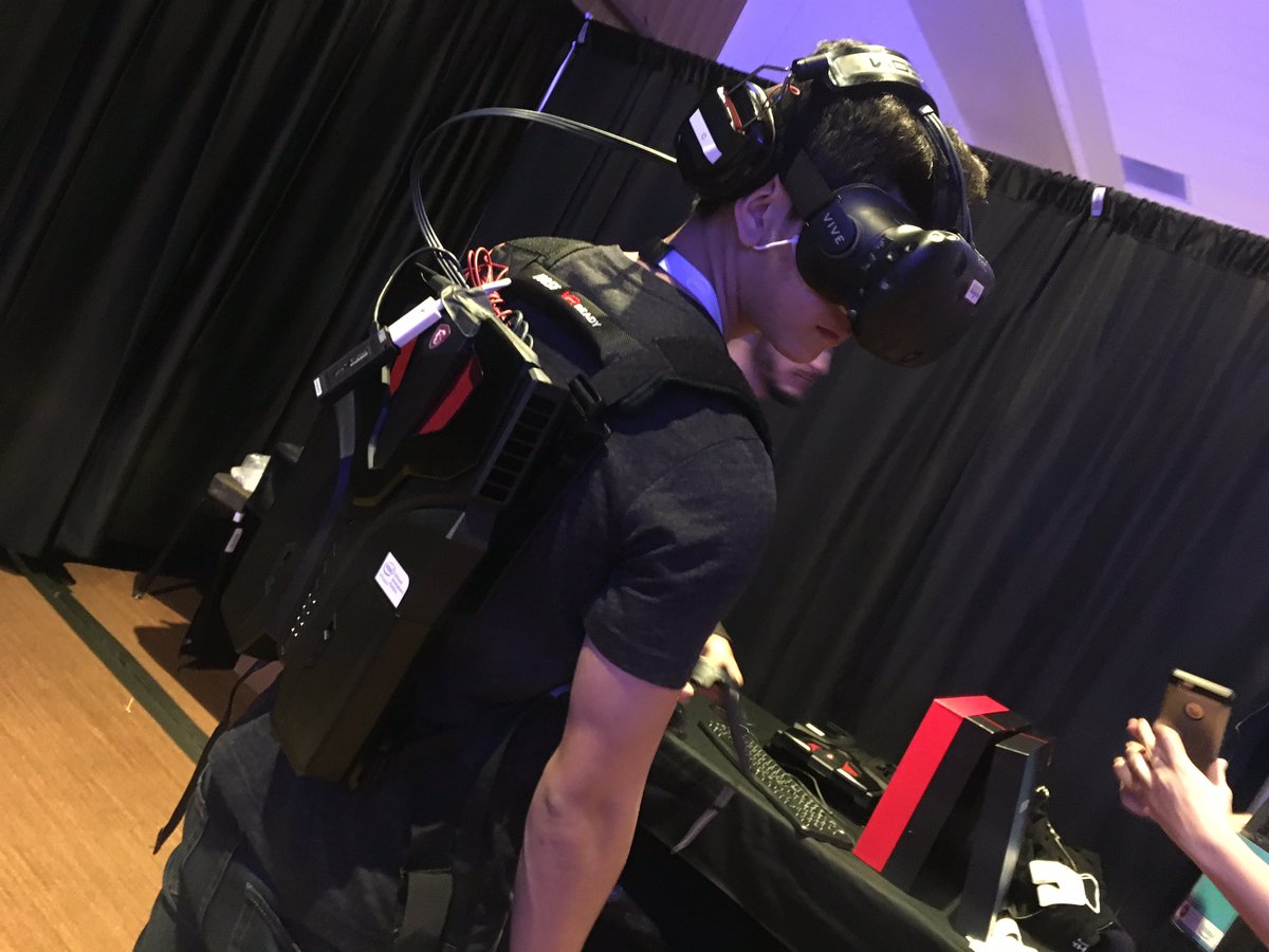 DJBluePDX's tweet photo. I'm addicted to @msiUSA #VRone pack @WINetwork #PowerOfPlay17 #Imtel @TheSpartacat playing #ArizoneSunshine @Vertigo_Games @htcvive #IWant1 https://t.co/1N6r7rirV9