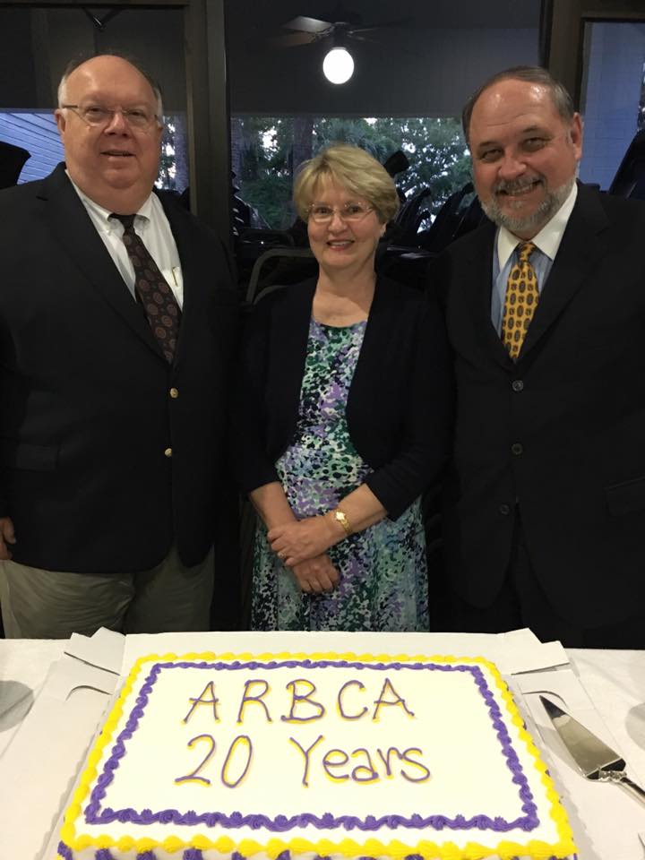 ARBCA1's tweet photo. ARBCA Coordinator Steve Martin with wife Cindy and Chairman Earl Blackburn. Celebrating a major milestone. https://t.co/8jkfjOjxki