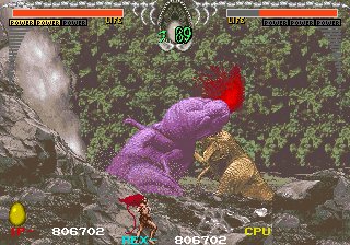 HG_101's tweet image. Dino Rex, Taito's versus fighter that used digitized dinosaur models, making it a precursor to Primal Rage: hardcoregaming101.net/dinorex/dinore…