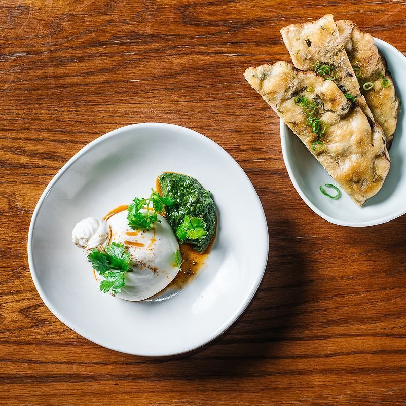 Burrata, coriander paste, shallot pancake. ift.tt/2q9KIOq