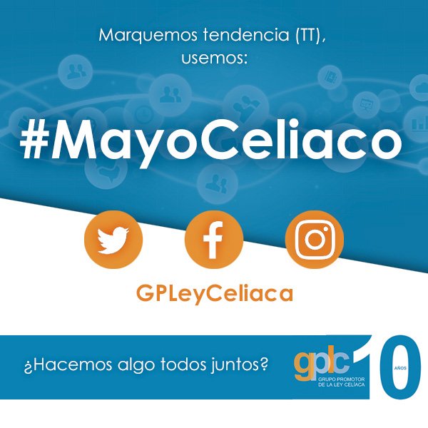 Mayo mes de difusión de #ECeliaca. Hacemos algo TODOS juntos?Usemos Hashtag #MayoCeliaco @celiacos2017 @leydeceliacos @LeyCeliacaChile