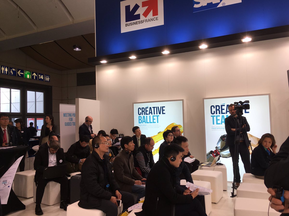 WengsiDuverdier's tweet image. Now begin the French-Chinese day #CréativeIndustry #hmi17 @hannover_messe @businessfrance @CIETC-MIIT @industrie_futur
